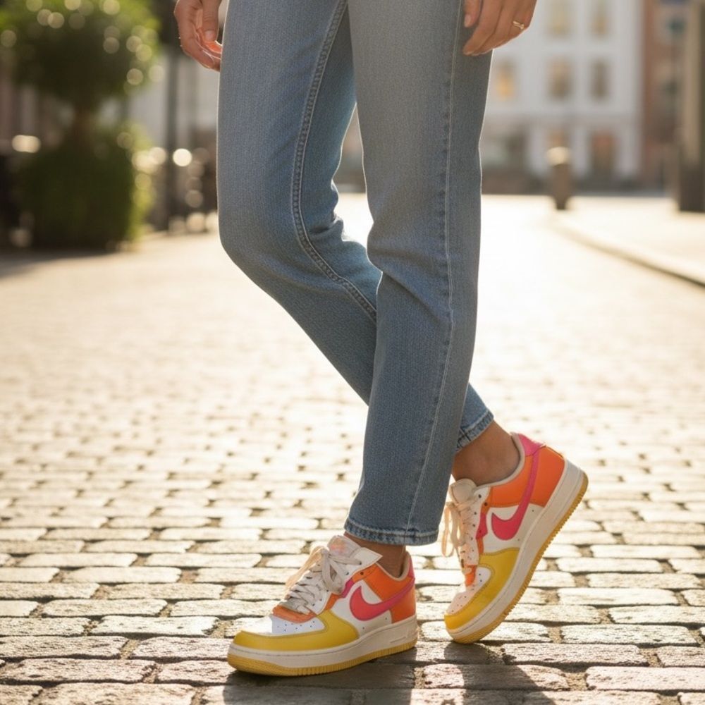 Nike Sneakers with Yellow and Pink Accents